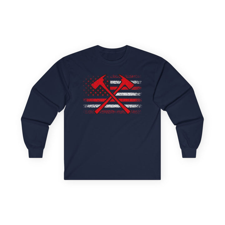 Firefighter American Flag - Unisex Ultra Cotton Long Sleeve Tee