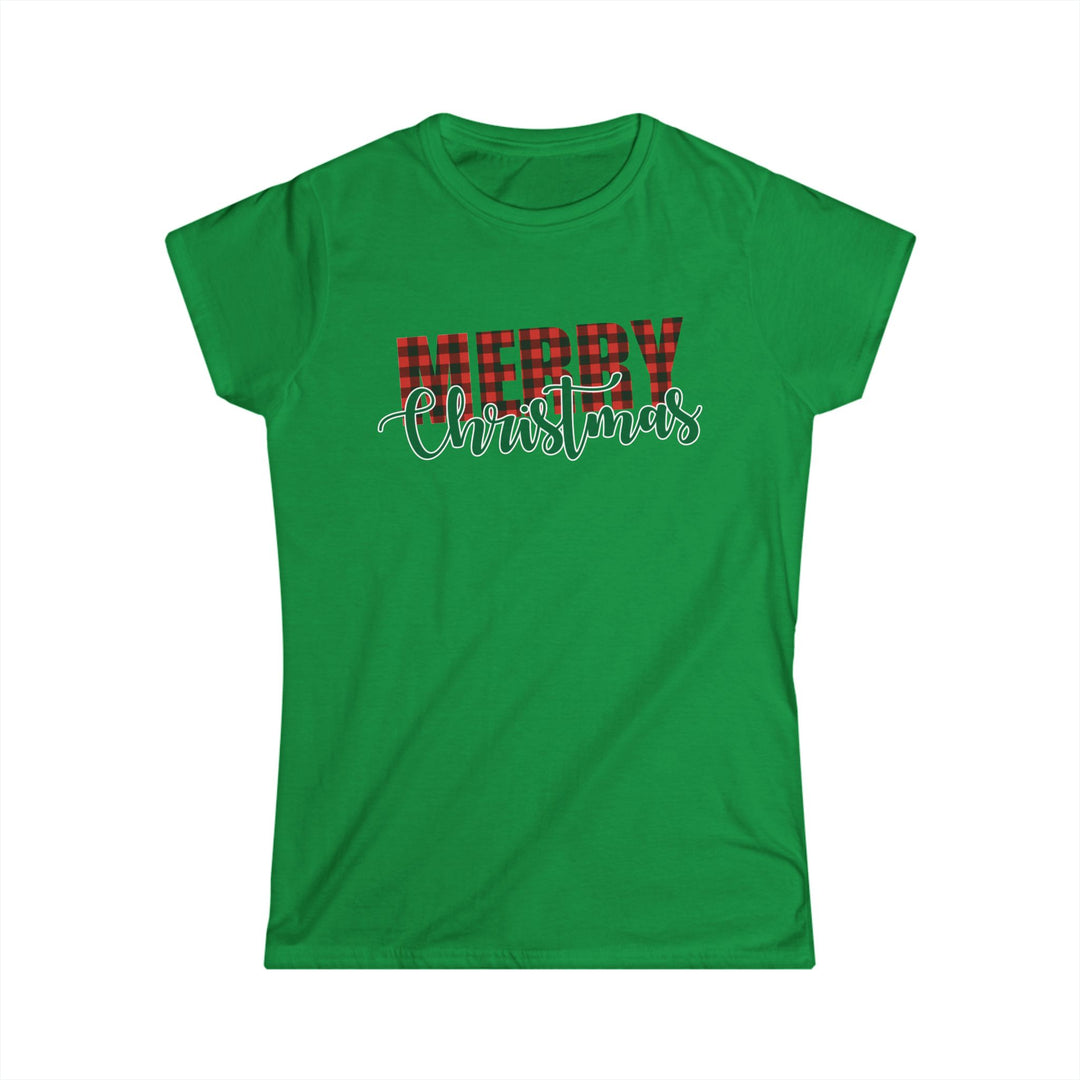 Merry Christmas Buffalo Plaid - Women's Softstyle Tee