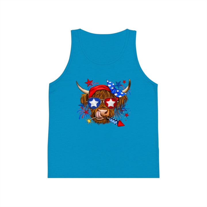 4th Of July Cow - Kid's Jersey Tank Top