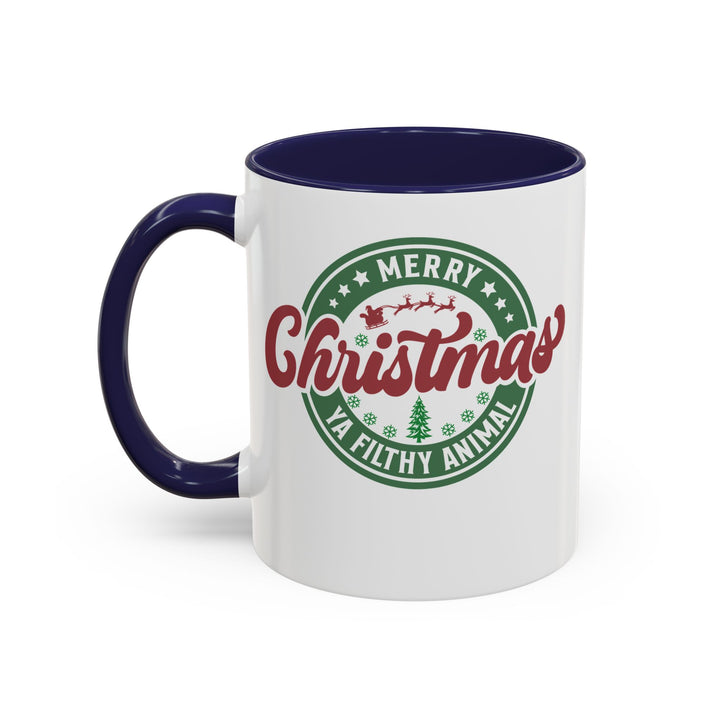 Merry Christmas Ya Filthy Animal - Accent Coffee Mug (11, 15oz)