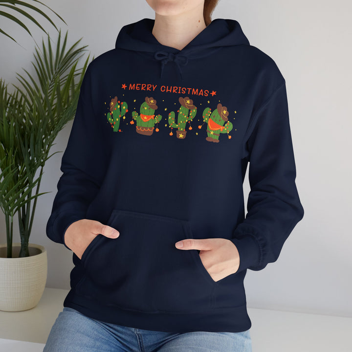 Merry Christmas Cactus - Unisex Heavy Blend™ Hooded Sweatshirt