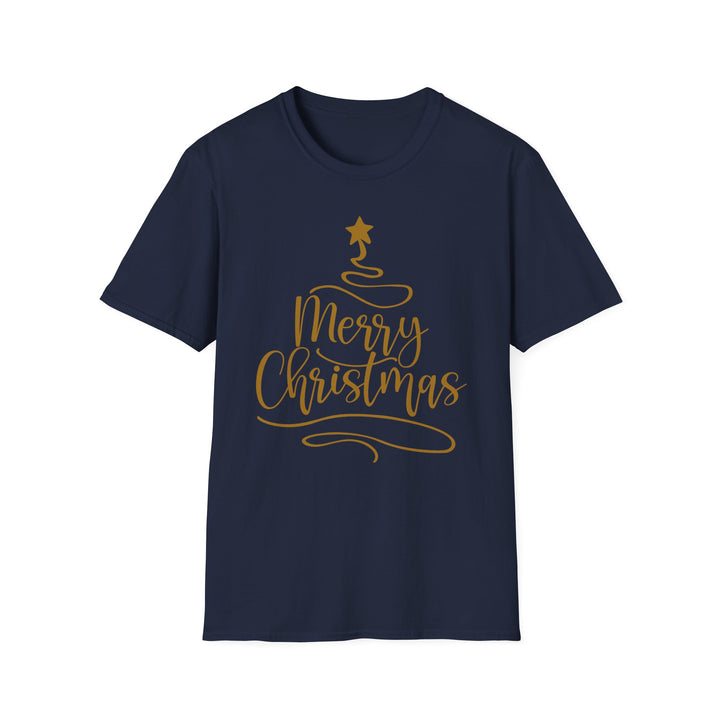 Merry Christmas Gold Tree - Unisex Softstyle T-Shirt