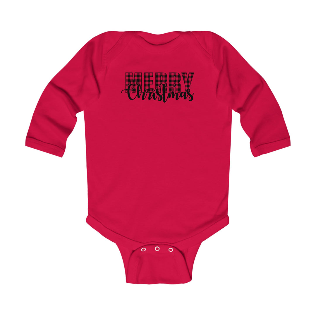 Merry Christmas Buffalo Plaid - Infant Long Sleeve Bodysuit