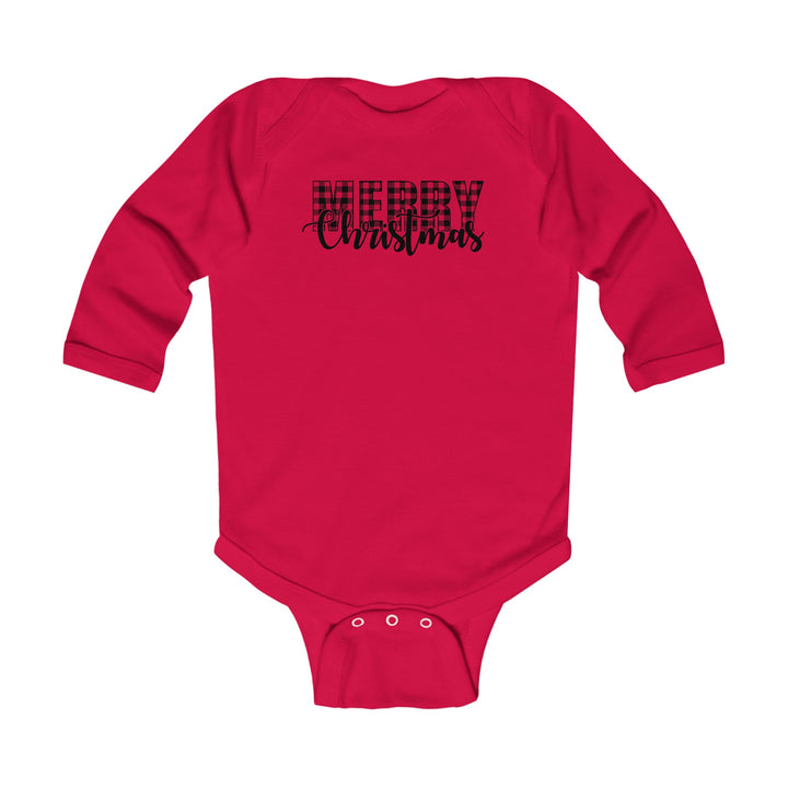 Merry Christmas Buffalo Plaid - Infant Long Sleeve Bodysuit