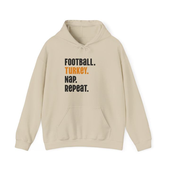 Football Turkey Nap Repeat - Unisex Heavy Blend™ Hooded Sweatshirt