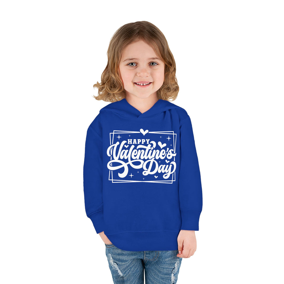 Happy Valentine's Day W/Hearts - Toddler Pullover Fleece Hoodie