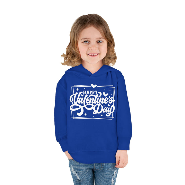 Happy Valentine's Day W/Hearts - Toddler Pullover Fleece Hoodie