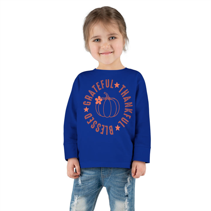 Grateful Thankful Blessed - Toddler Long Sleeve Tee