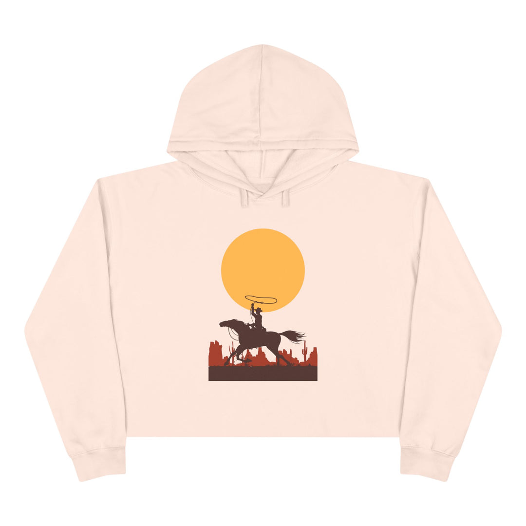 Roping The Moon - Crop Hoodie