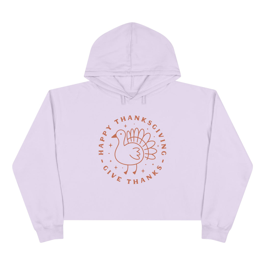 Happy Thanksgiving Give Thanks - Crop Hoodie
