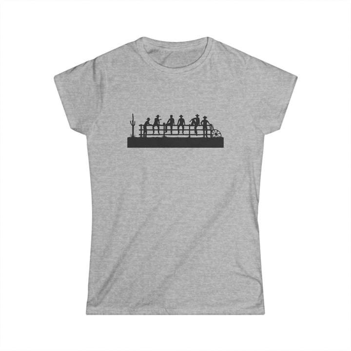 Cowboys On Fence Silhouette - Women's Softstyle Tee