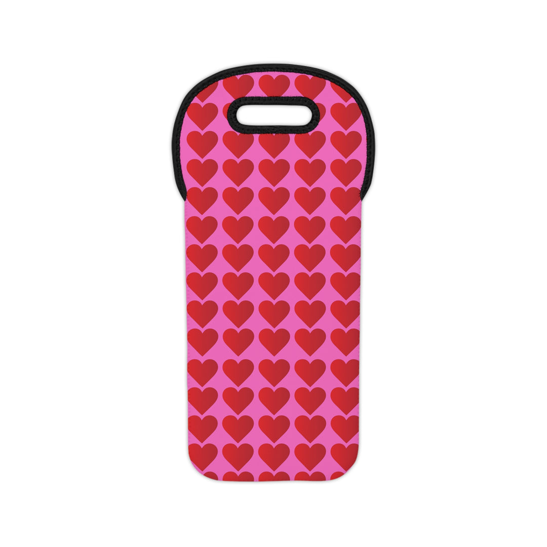 Red Valentine Hearts - Wine Tote Bag