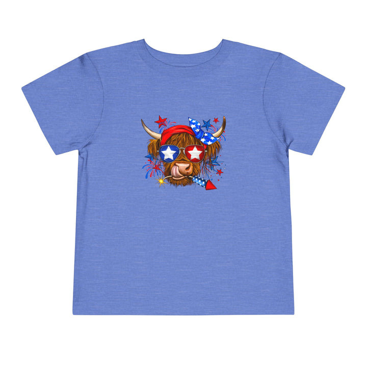4th Of July Cow - Toddler Short Sleeve Tee