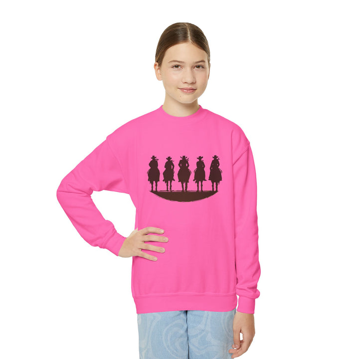 Cowboy Silhouette - Youth Crewneck Sweatshirt