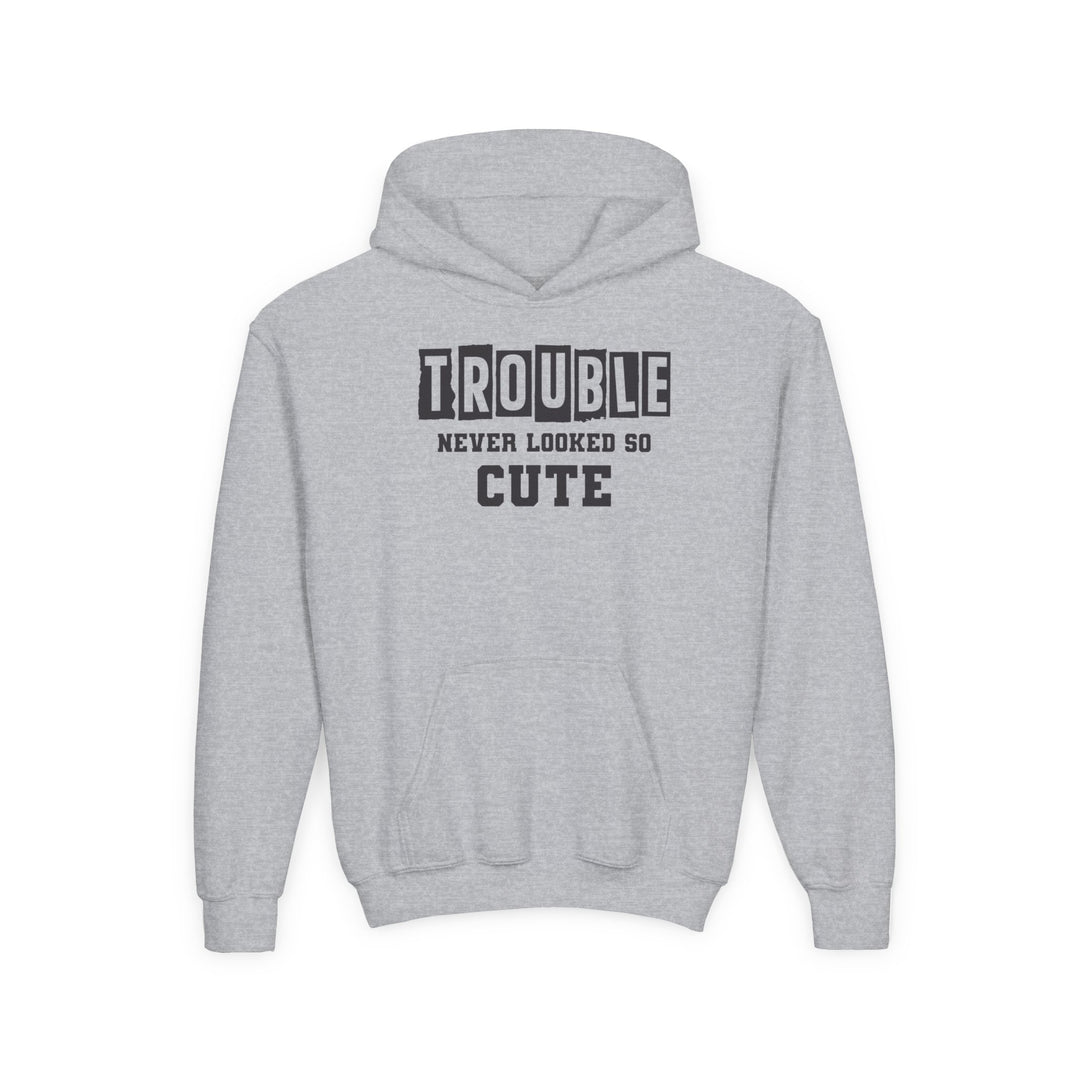 Trouble Never Looked So Cute - Youth Heavy Blend Hooded Sweatshirt
