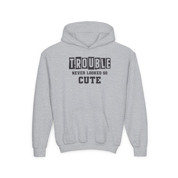 Trouble Never Looked So Cute - Youth Heavy Blend Hooded Sweatshirt