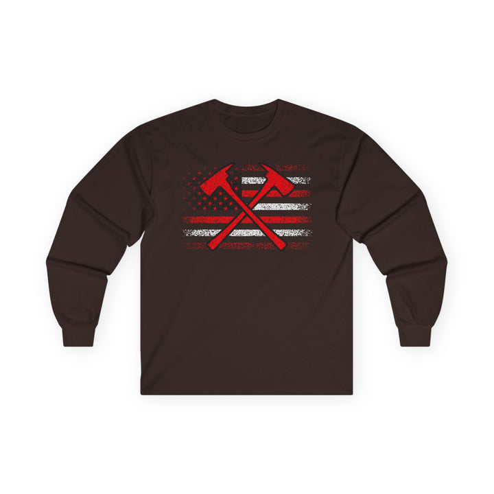 Firefighter American Flag - Unisex Ultra Cotton Long Sleeve Tee