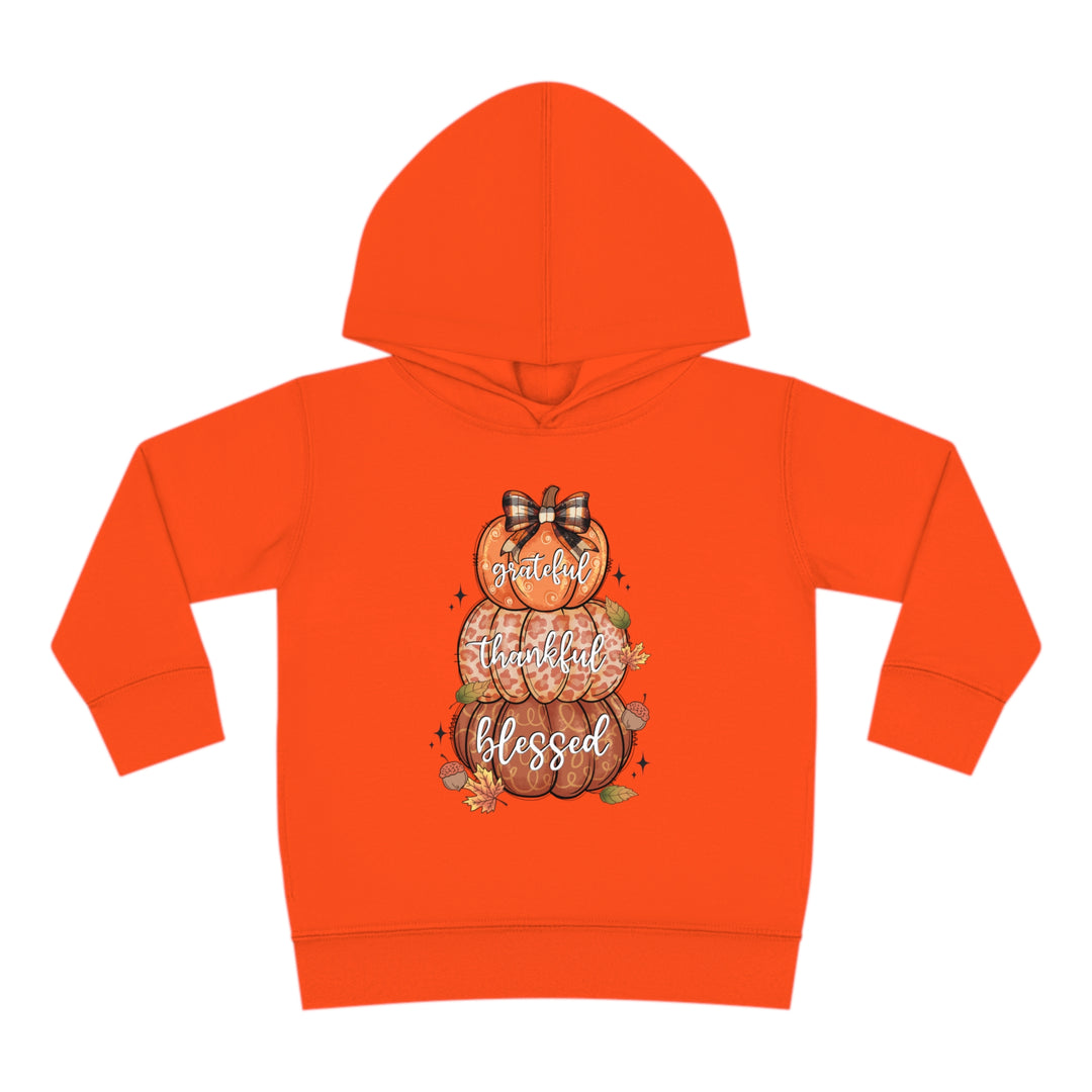 Grateful Thankful Blessed Pumpkins - Toddler Pullover Fleece Hoodie