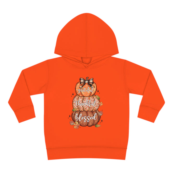 Grateful Thankful Blessed Pumpkins - Toddler Pullover Fleece Hoodie