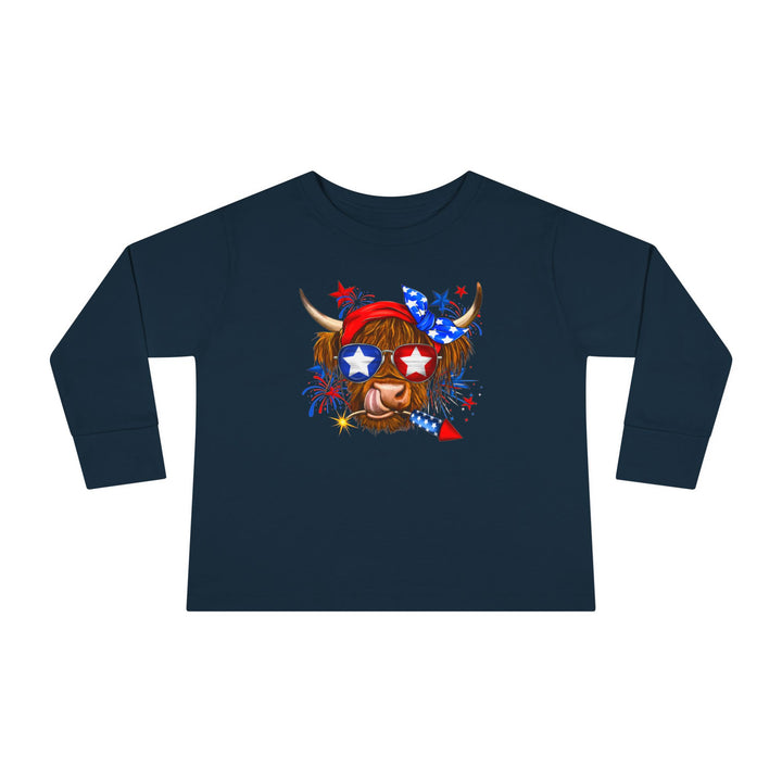 4th Of July Cow - Toddler Long Sleeve Tee