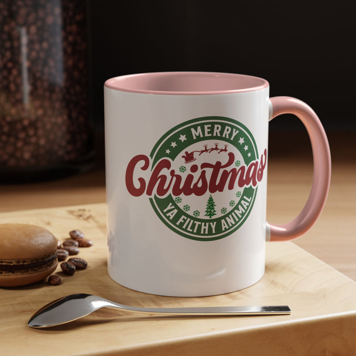 Merry Christmas Ya Filthy Animal - Accent Coffee Mug (11, 15oz)