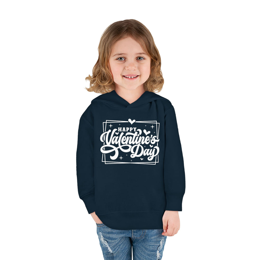 Happy Valentine's Day W/Hearts - Toddler Pullover Fleece Hoodie