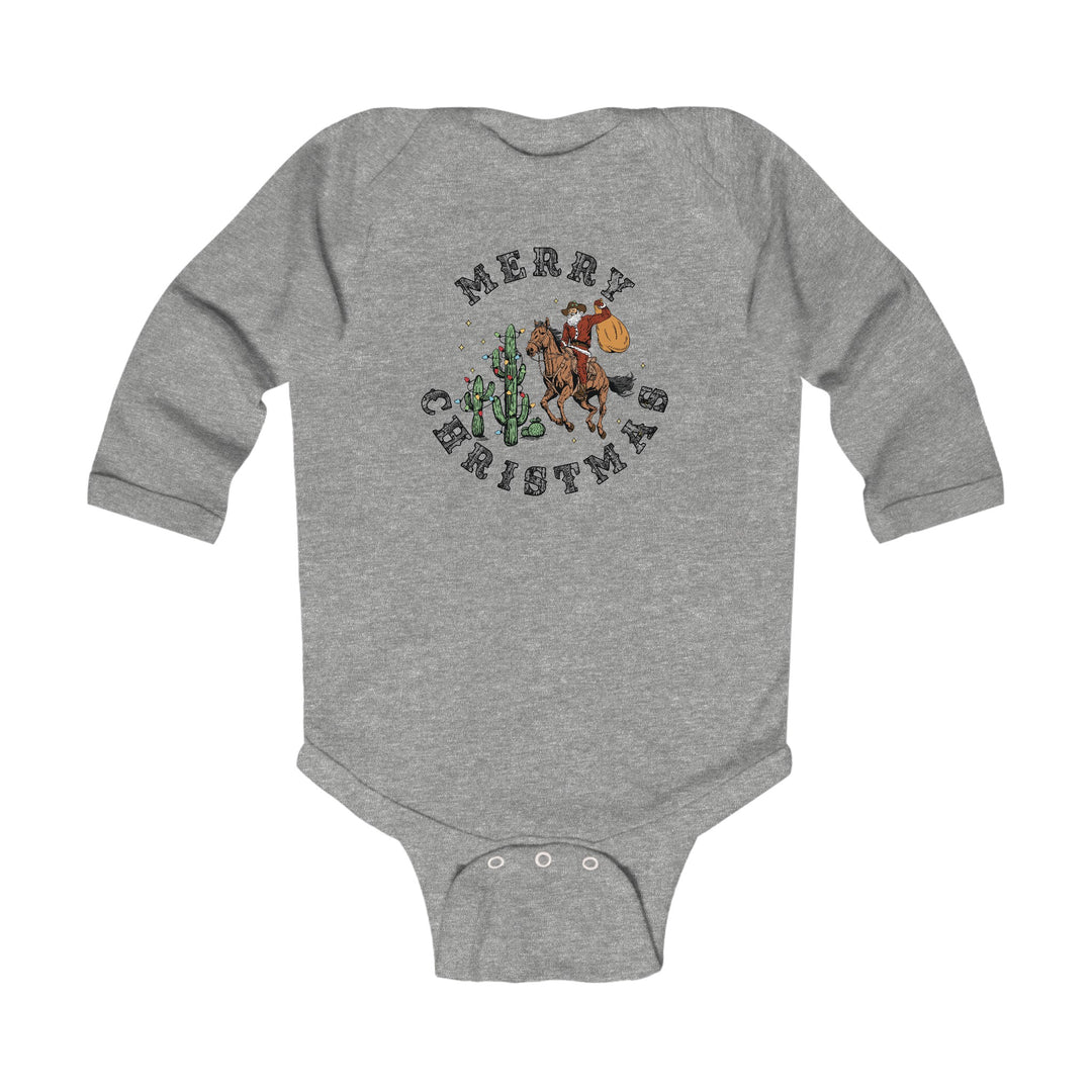 Merry Christmas Cowboy Santa - Infant Long Sleeve Bodysuit