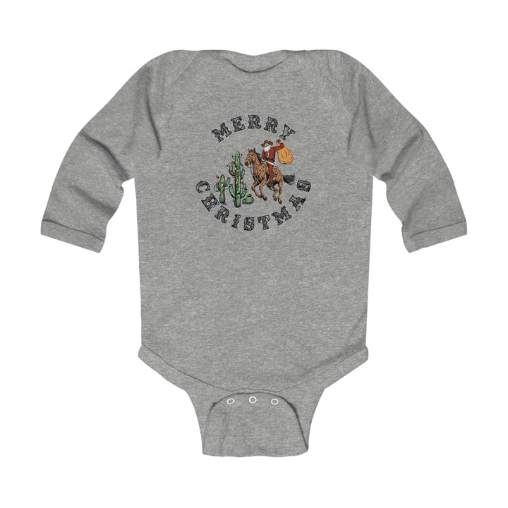 Merry Christmas Cowboy Santa - Infant Long Sleeve Bodysuit