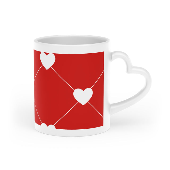 White Heart Diamond - Heart-Shaped Mug