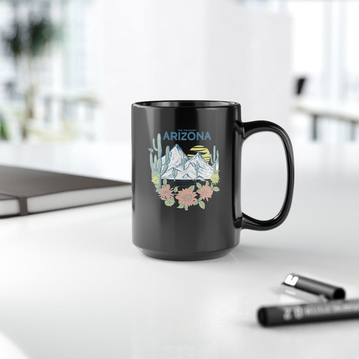 Feel The Sunset Arizona - Black Mug (11oz, 15oz)