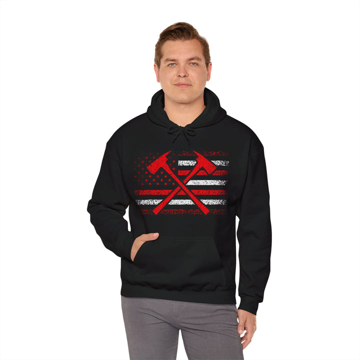 Firefighter American Flag - Unisex Heavy Blend™ Hooded Sweatshirt