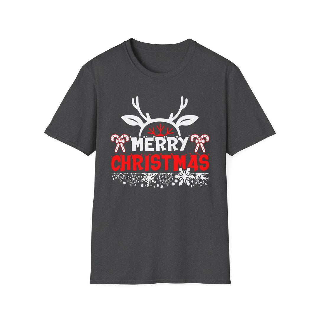 Merry Christmas Antlers - Unisex Softstyle T-Shirt