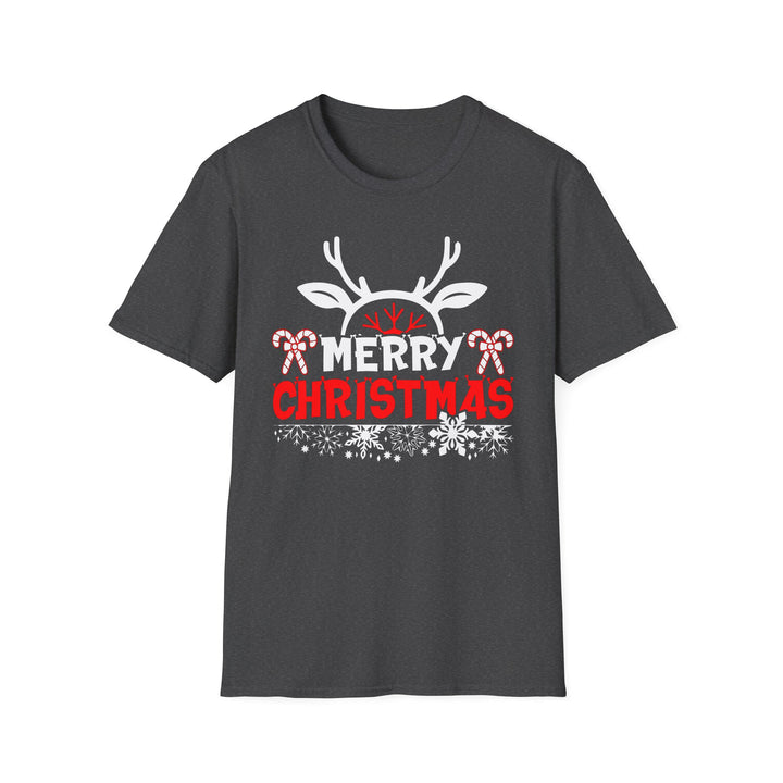 Merry Christmas Antlers - Unisex Softstyle T-Shirt