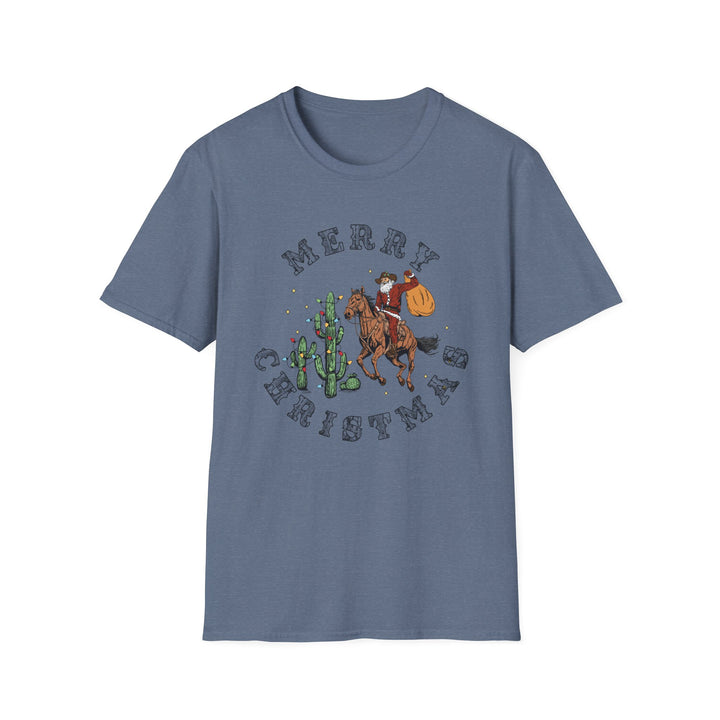 Merry Christmas Cowboy Santa - Unisex Softstyle T-Shirt