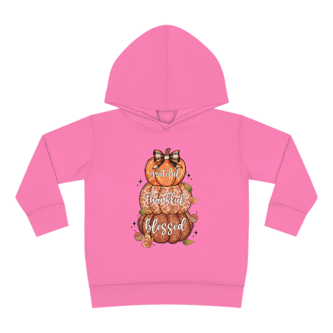 Grateful Thankful Blessed Pumpkins - Toddler Pullover Fleece Hoodie