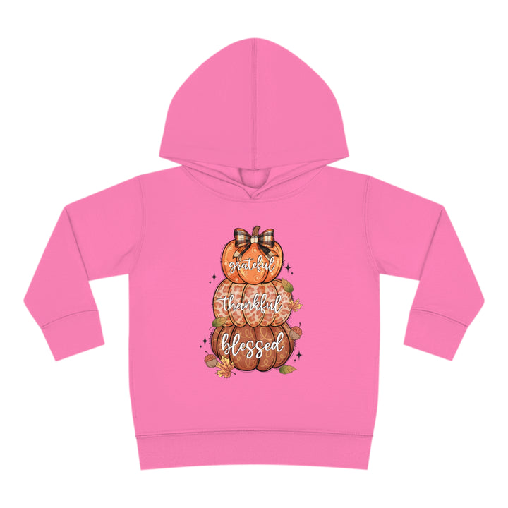 Grateful Thankful Blessed Pumpkins - Toddler Pullover Fleece Hoodie