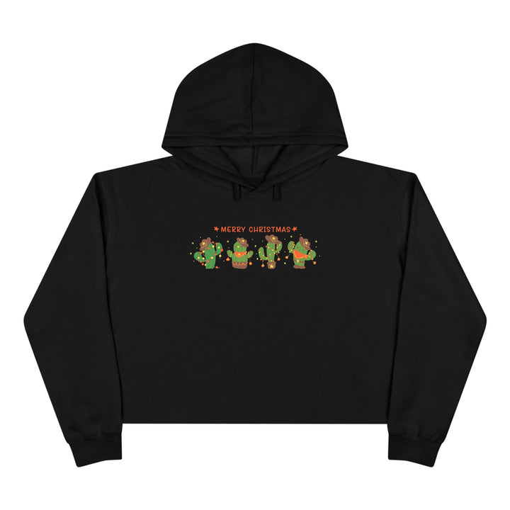 Merry Christmas Cactus - Crop Hoodie