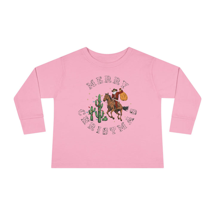 Merry Christmas Cowboy Santa - Toddler Long Sleeve Tee