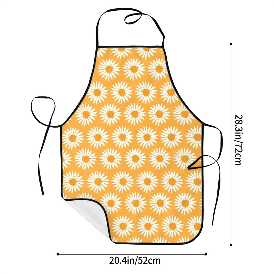 Yellow Sunflower Print - Adult Apron with Pockets