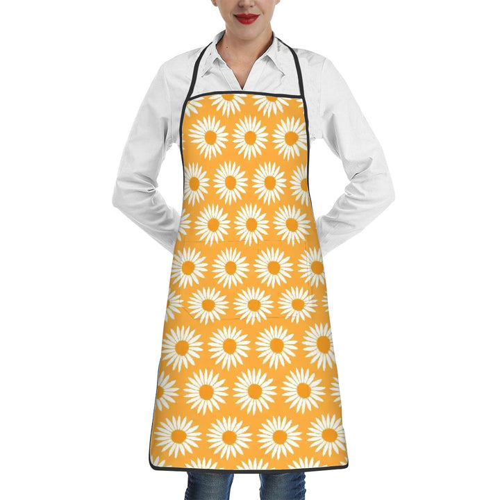 Yellow Sunflower Print - Adult Apron with Pockets