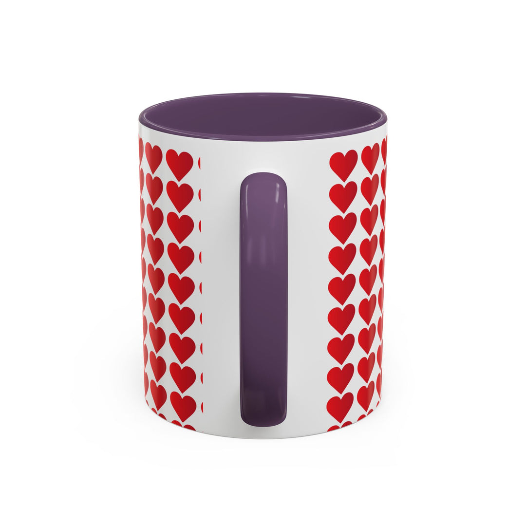 Red Valentine Hearts - Accent Coffee Mug (11, 15oz)