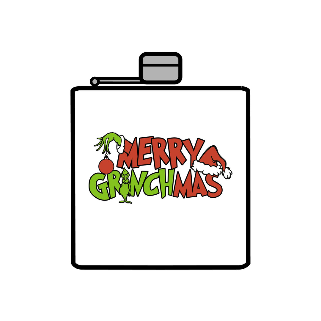 Merry Grinchmas - Stainless Steel Flask, 6oz