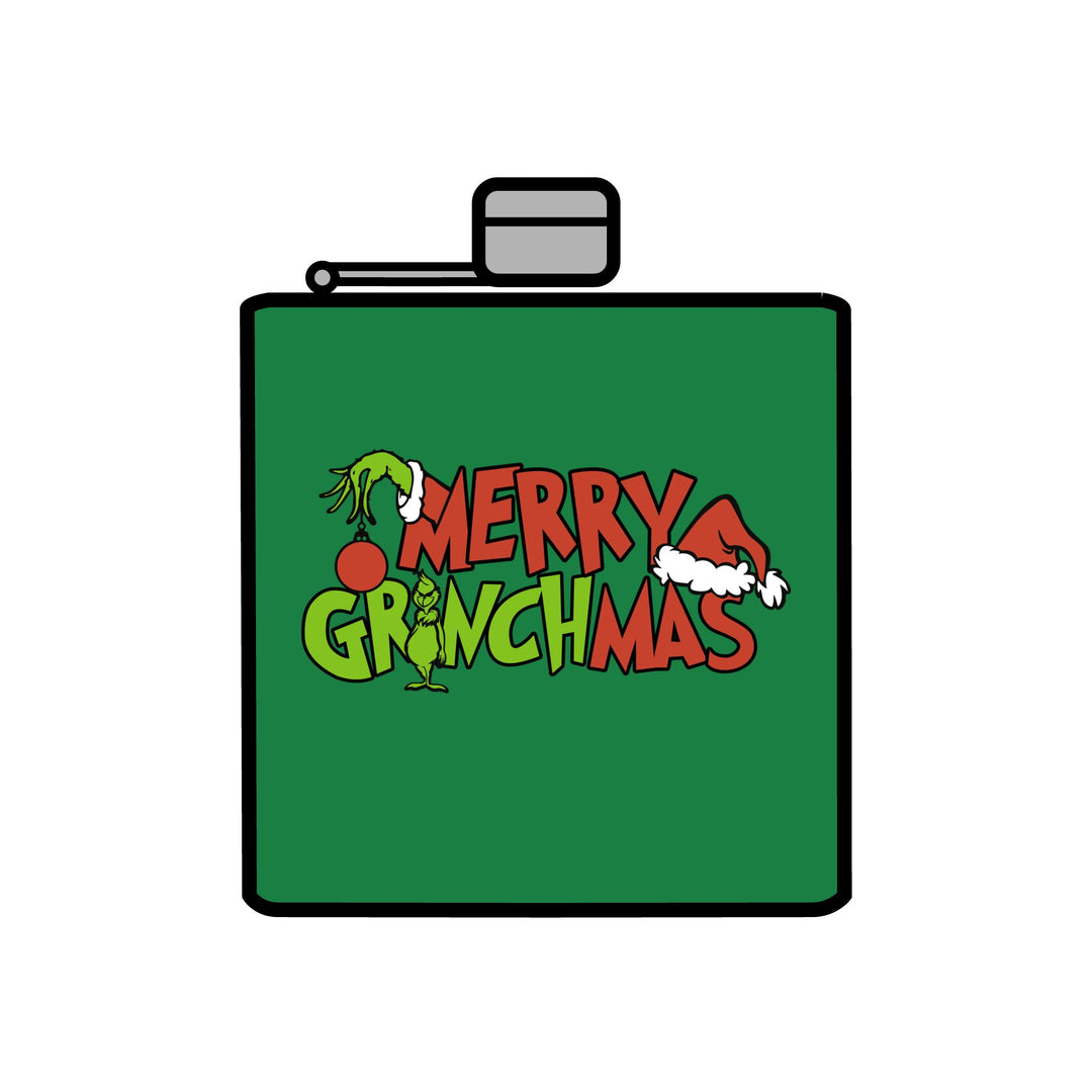 Merry Grinchmas - Stainless Steel Flask, 6oz