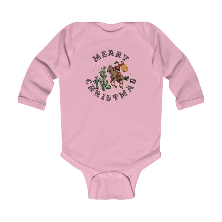 Merry Christmas Cowboy Santa - Infant Long Sleeve Bodysuit