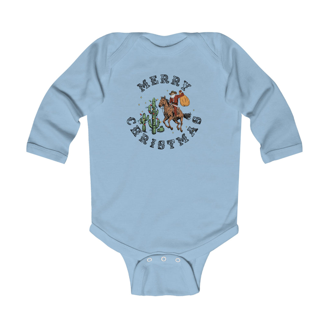 Merry Christmas Cowboy Santa - Infant Long Sleeve Bodysuit