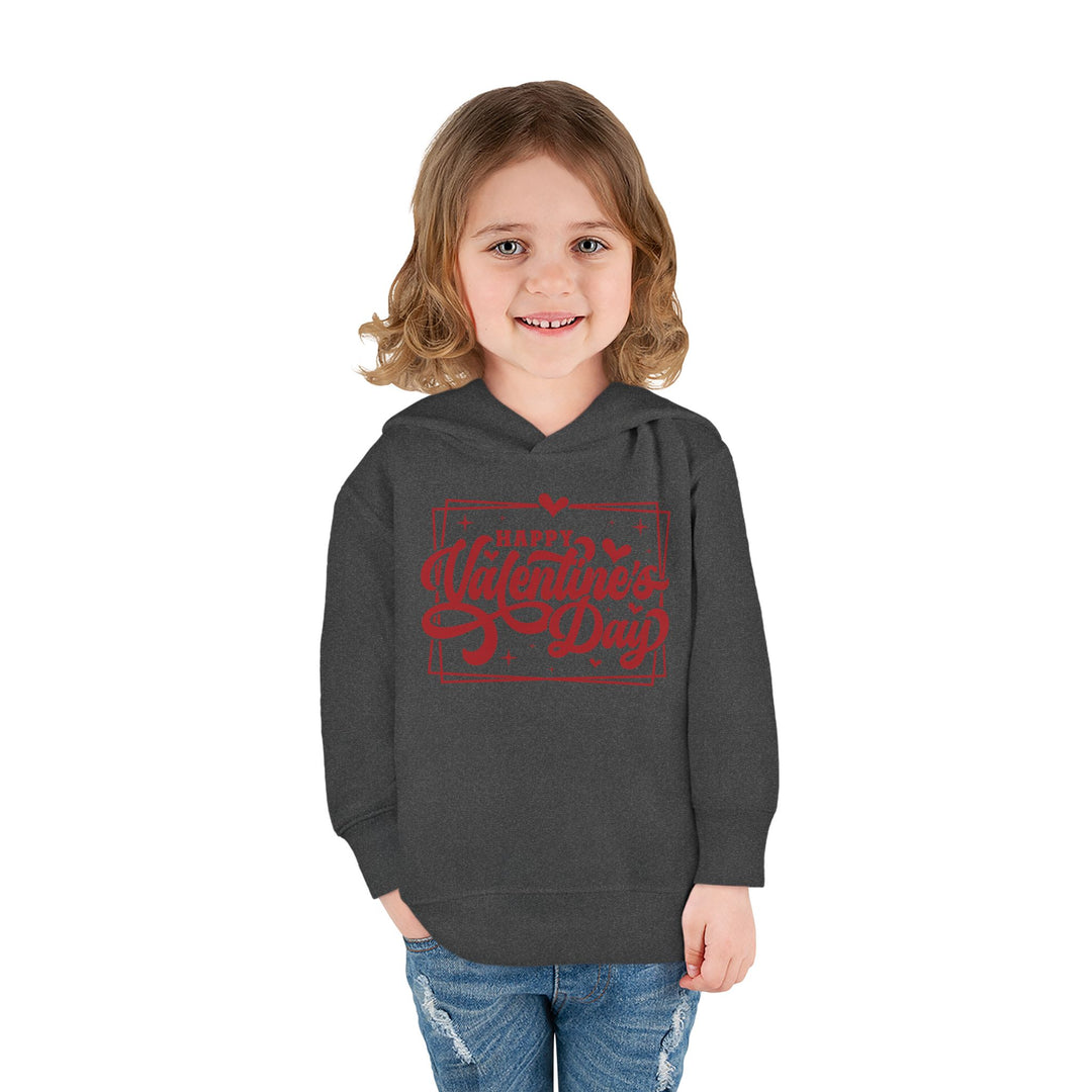 Happy Valentine's Day W/Hearts - Toddler Pullover Fleece Hoodie