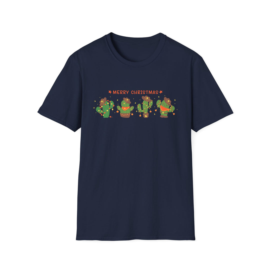 Merry Christmas Cactus - Unisex Softstyle T-Shirt