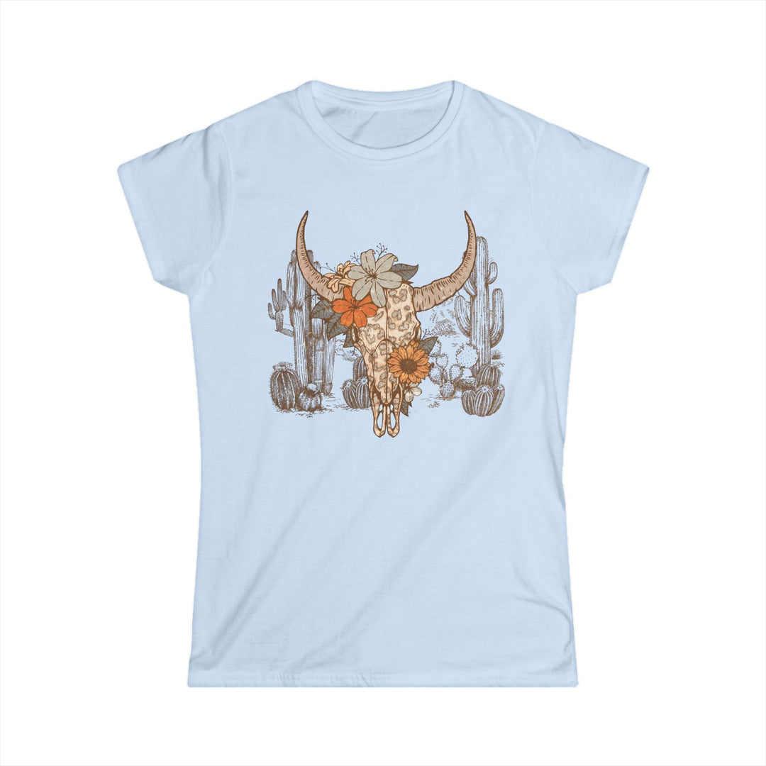 Flowery Leopard Skull - Women's Softstyle Tee