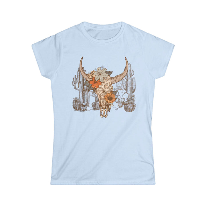 Flowery Leopard Skull - Women's Softstyle Tee