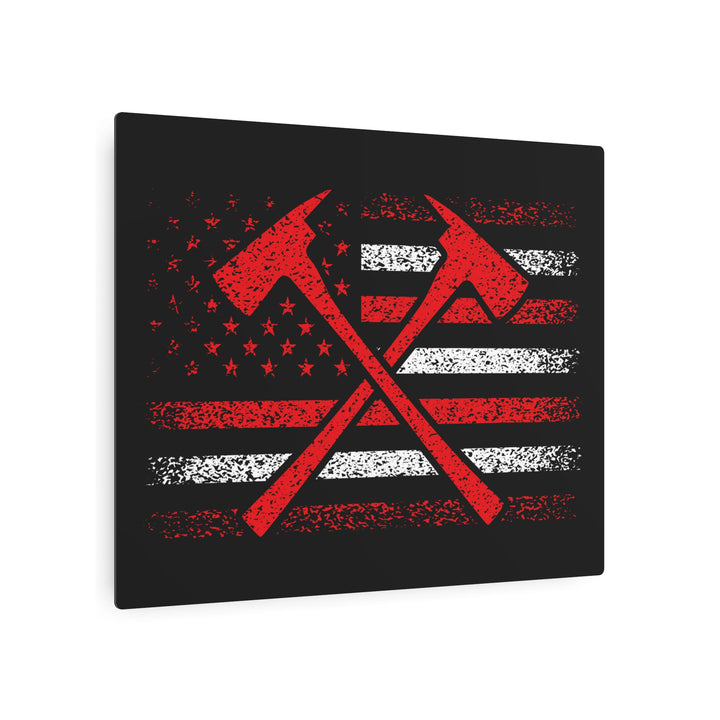 Firefighter American Flag - Metal Art Sign